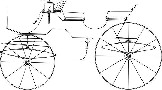 Free stagecoach carriage line art vector