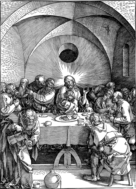 Free last supper jesus line art vector
