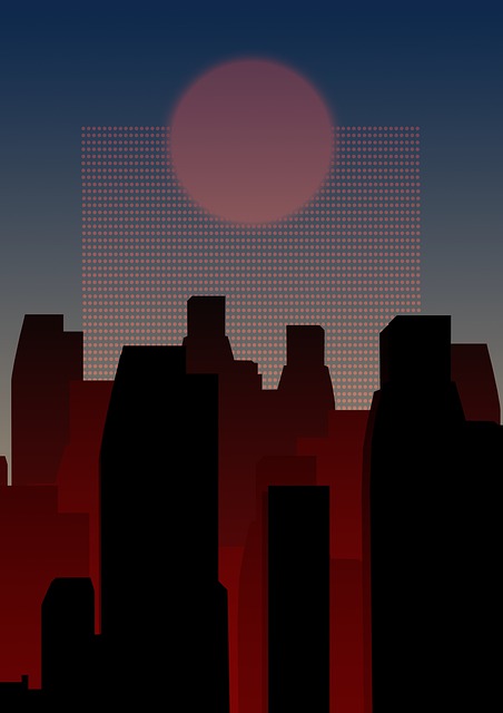 Free City Sunset illustration and picture