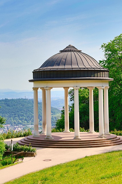 rüdesheim, nature, pavilion, monument, architecture, historical, structure, landmark, observation deck, columns, garden, park, germany