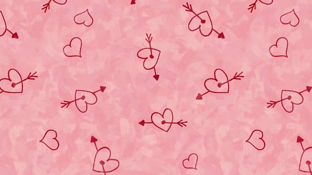 Free heart arrow background illustration