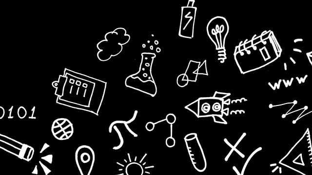 Free science education chalkboard doodle illustration