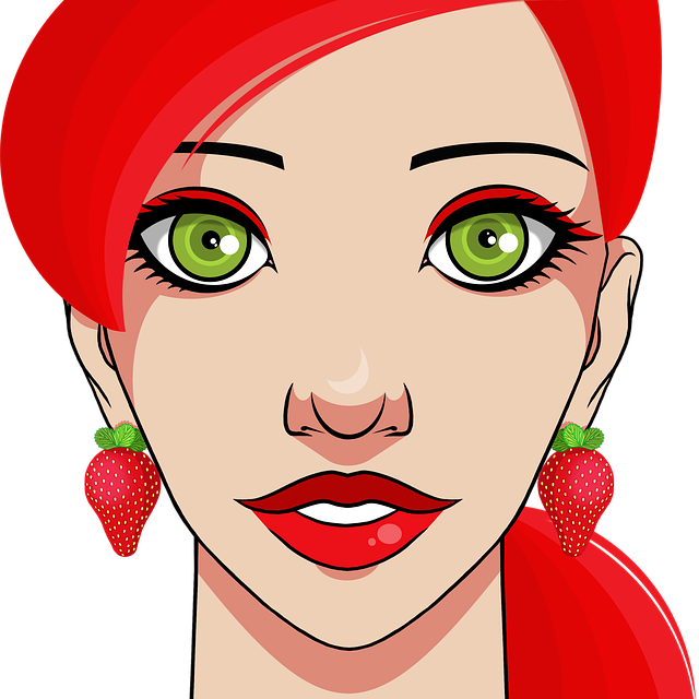 Free woman face strawberry illustration