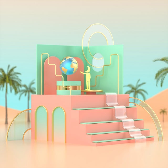 Free architecture moon fairy tale illustration