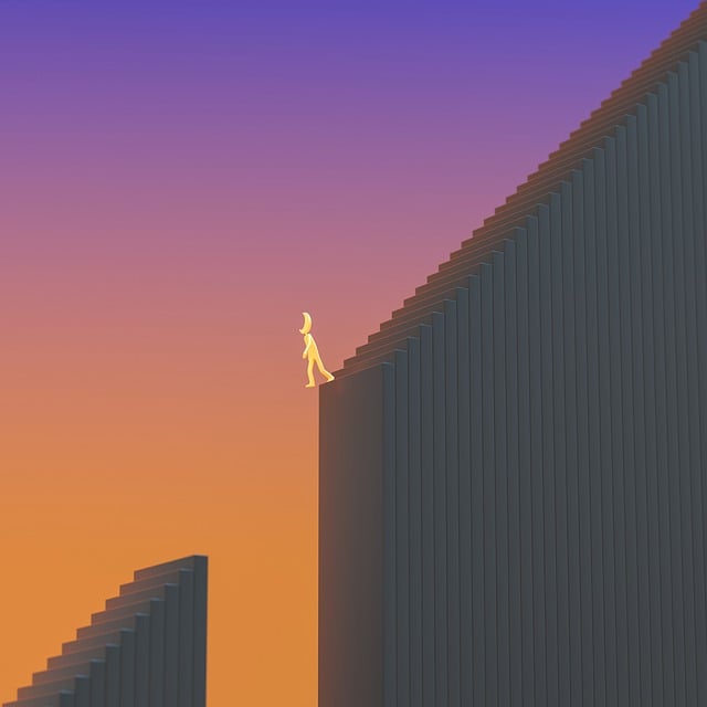 Free cliff ladder night sky illustration