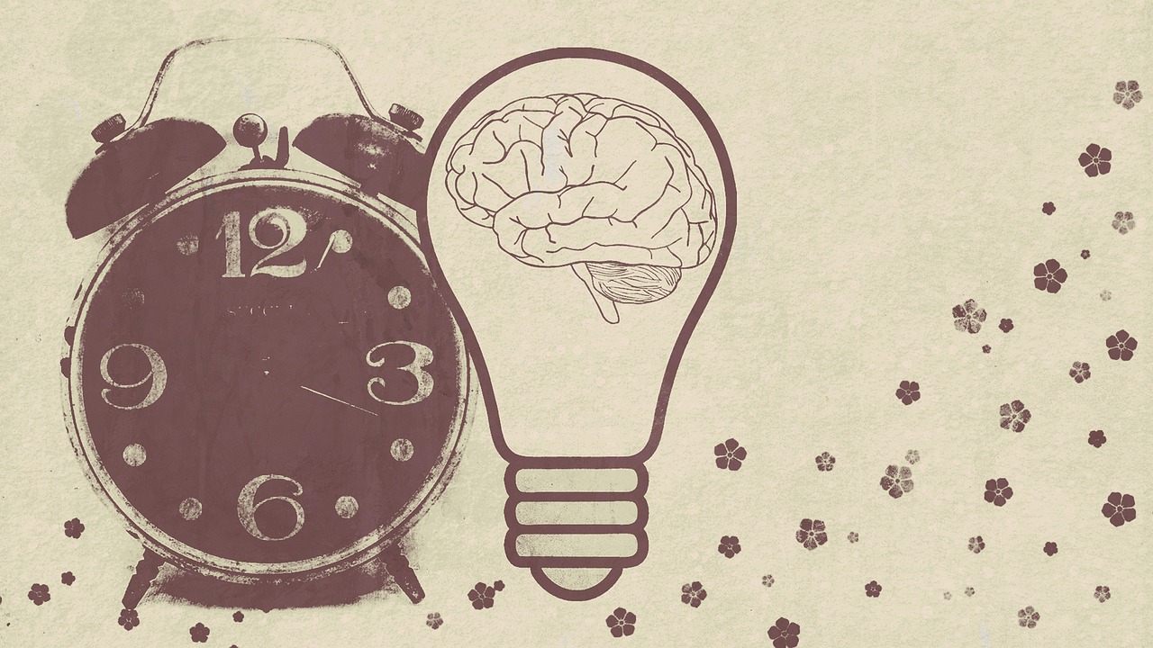 Download Alarm Clock, Light Bulb, Brain. RoyaltyFree Stock