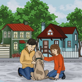 Mann, Frau, Hund, Hündchen, Hilfe
