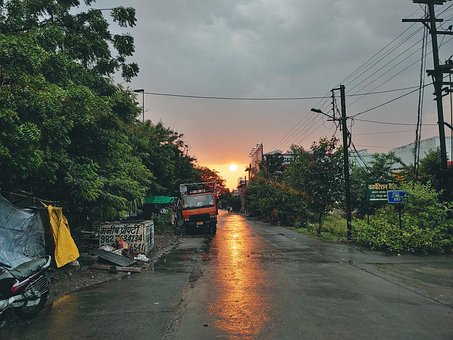 Telefon, Sky, Regn, Vejr, Aften