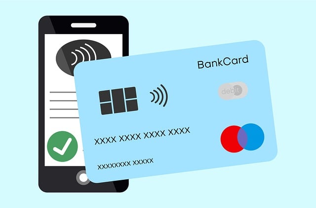 Free mobile payment debit card payment illustration