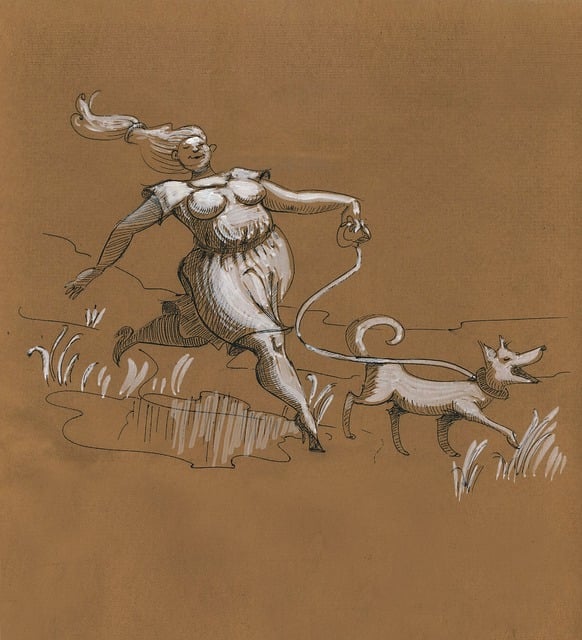 Free girl animal dog illustration