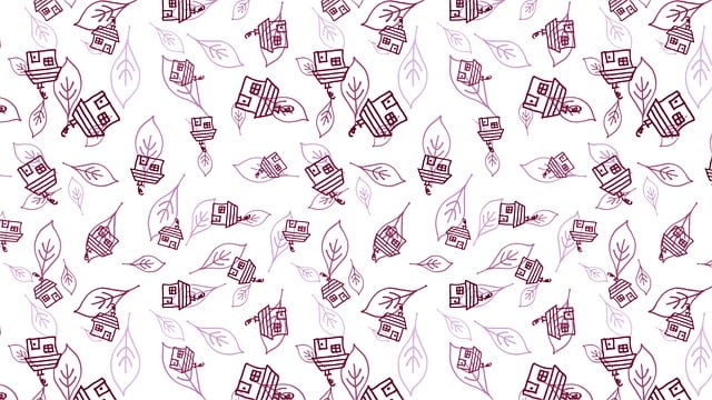Free leaves houses doodle illustration