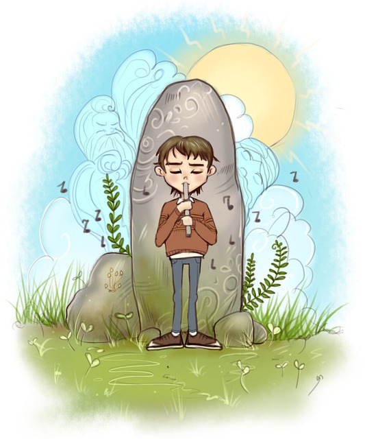 Free Boy Flute illustration and picture