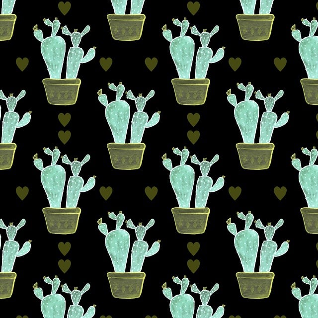 Free cactus plant pot background illustration