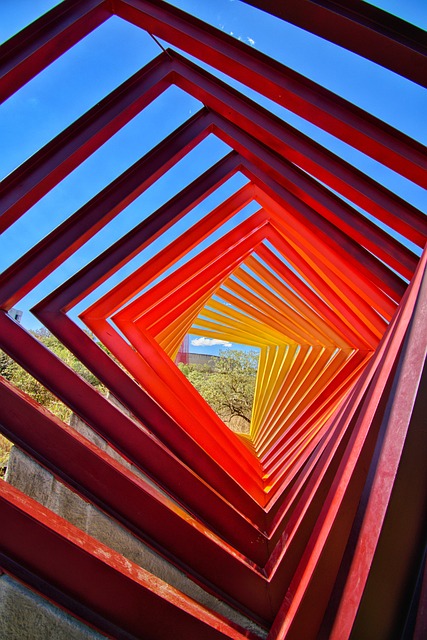 Escultura, Abstracto, Rojo, Metal