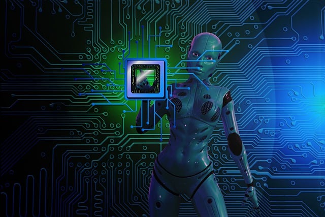 Free digitization cyborg chip illustration