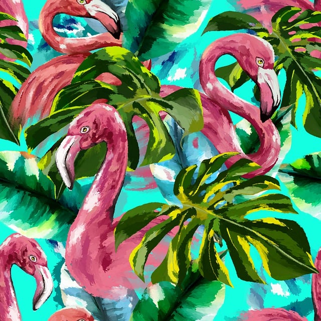 Free flamenco summer bird illustration