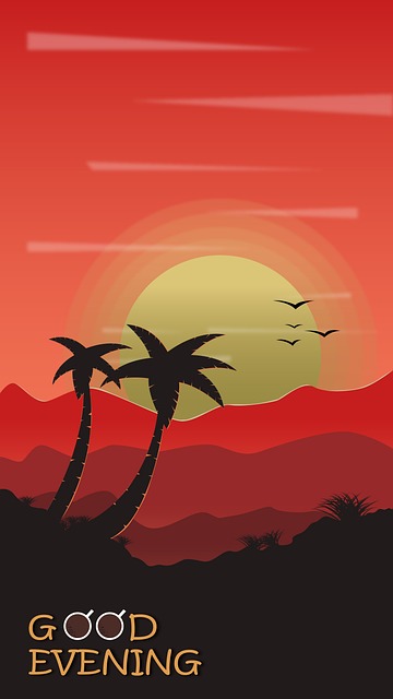 Arte Vetorial, Mão Desenhar, Boa Noite