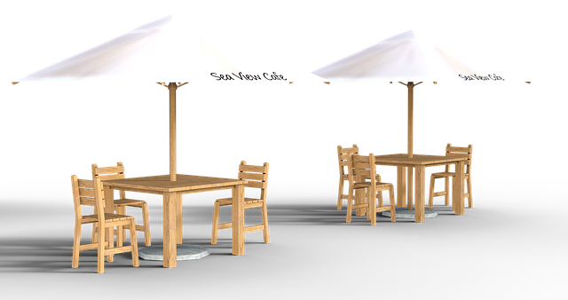 Free chairs tables street cafe illustration