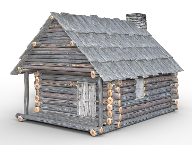 Free log house hut alpine hut illustration