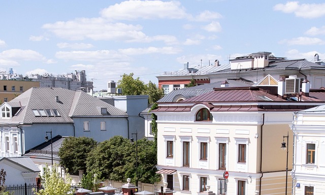 Dak, Gebouw, Moskou, Rusland, Stad