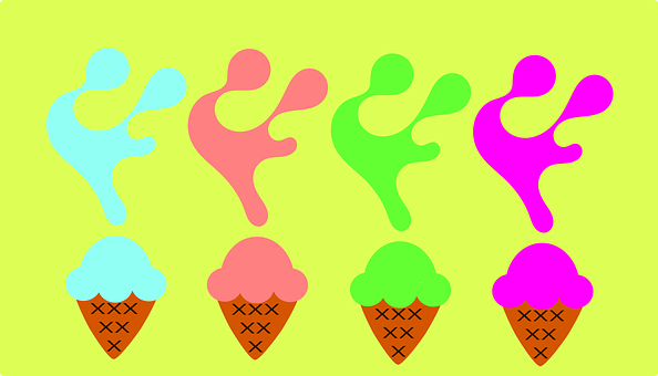 Helado, Colores, Colorido, Verano, Color