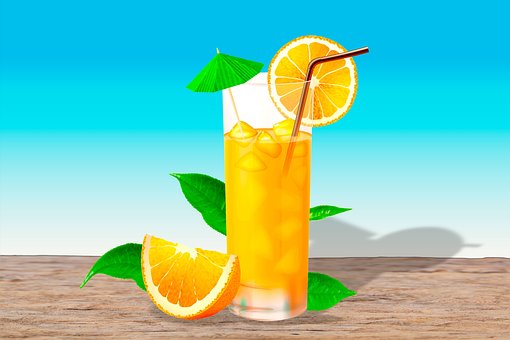 Naranja, Vaso De Naranja, Jugo