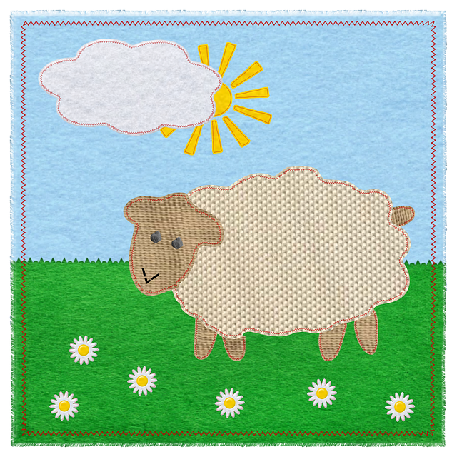 Free sheep animal fabric illustration