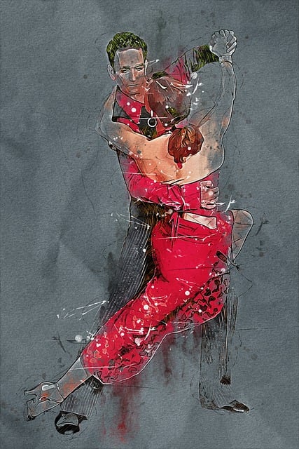 Free ballroom dancing couple illustration