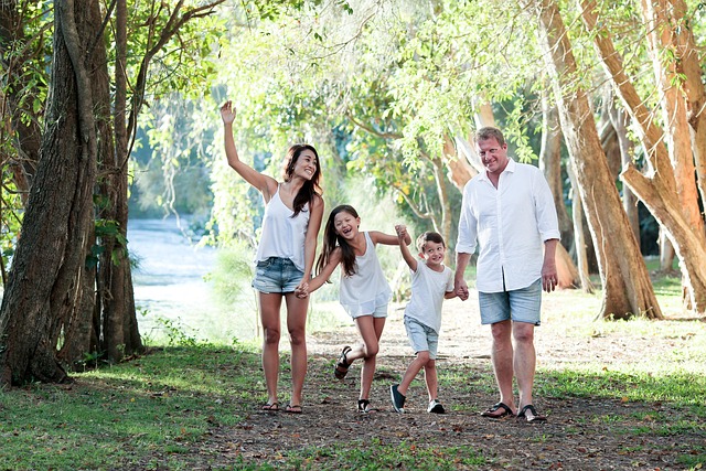 Børn, Familie, Sammen, Gå, Lykke