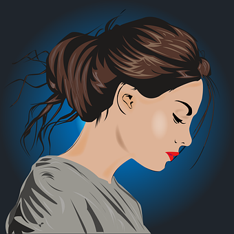 Mulher, Tristeza, Esboço, Desenhando