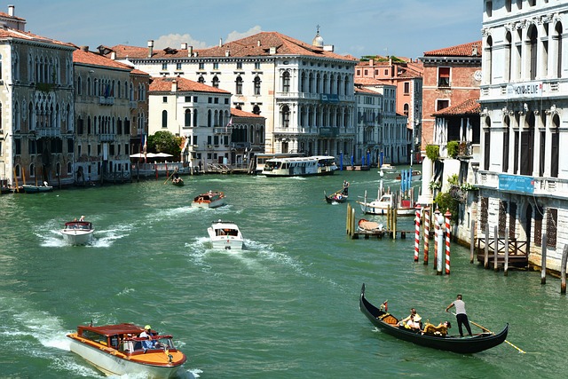 Grand Canal, Venedig, Både, By, Italien