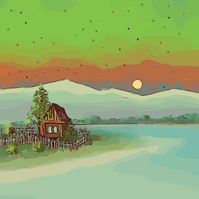 Free house ocean sea illustration