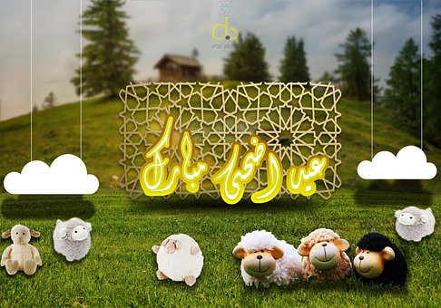 عيد, الاضحى, Eid, Mubarak, Islamsk