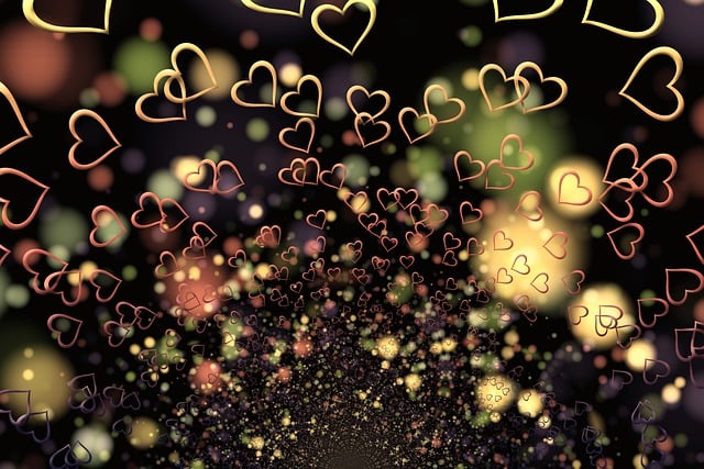 Download free HD stock image of Bokeh Hearts Free bokeh hearts background illustration