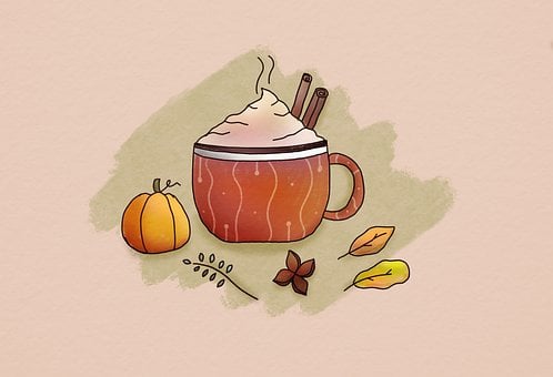 Kaffe, Efterår, Tapet, Ahorn, Blade
