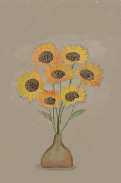 Solsikker, Blomstervase, Dekoration