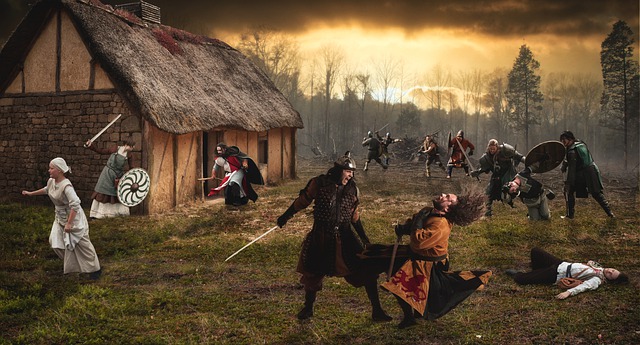 Free knights house robbery illustration
