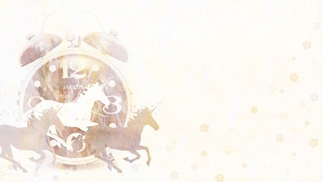 Free unicorn clock vintage illustration