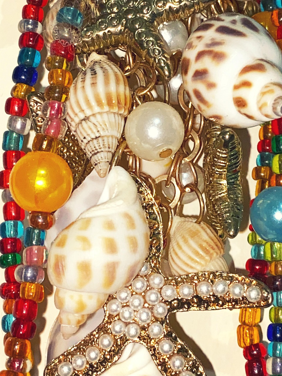 Collier De Perle Shell Tahiti-Mers Collier Perles Coquillage Nacré Les