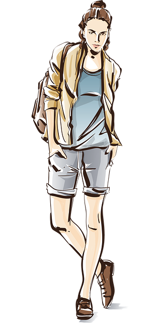 Free fashion girl sketch vector