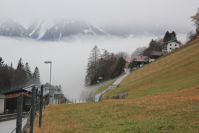 Ciudad, Montaña, Niebla De La Mañana