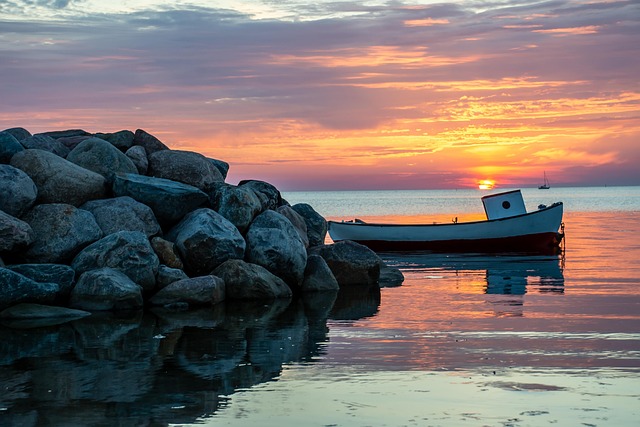 Free Sunset Boat photo and picture