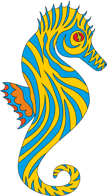 Free seahorse animal colorful illustration
