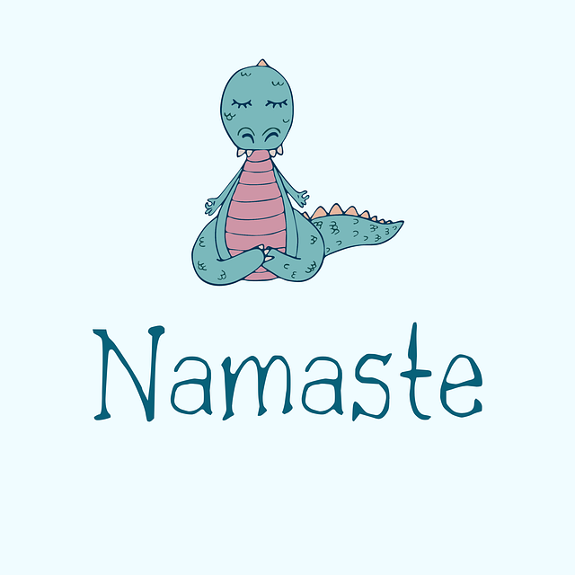 Free dragon namaste yoga illustration