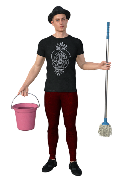 Free man janitor cleaning illustration