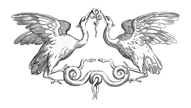 Vögel, Schlangen, Reptilien, Ornament