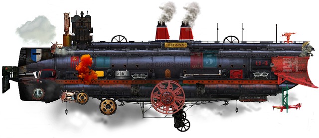 Free steampunk steam steam engine illustration