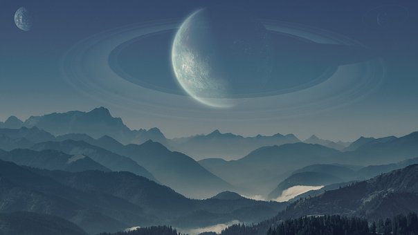 Montañas, Planeta, Fondo De Cielo