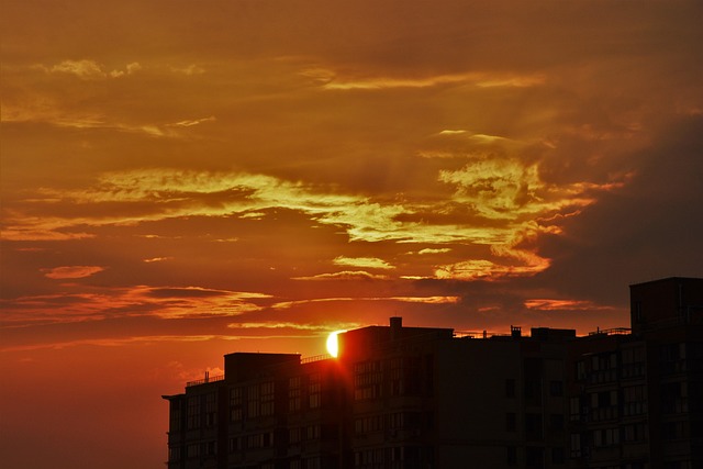 Zonsondergang, Warme, Licht, Silhouetten