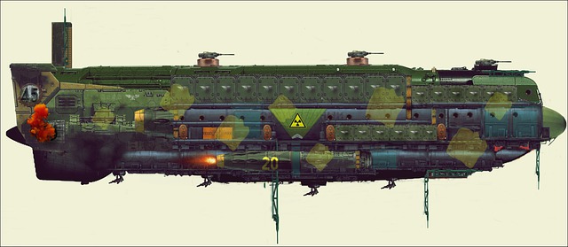 Free spaceship airship zeppelin illustration